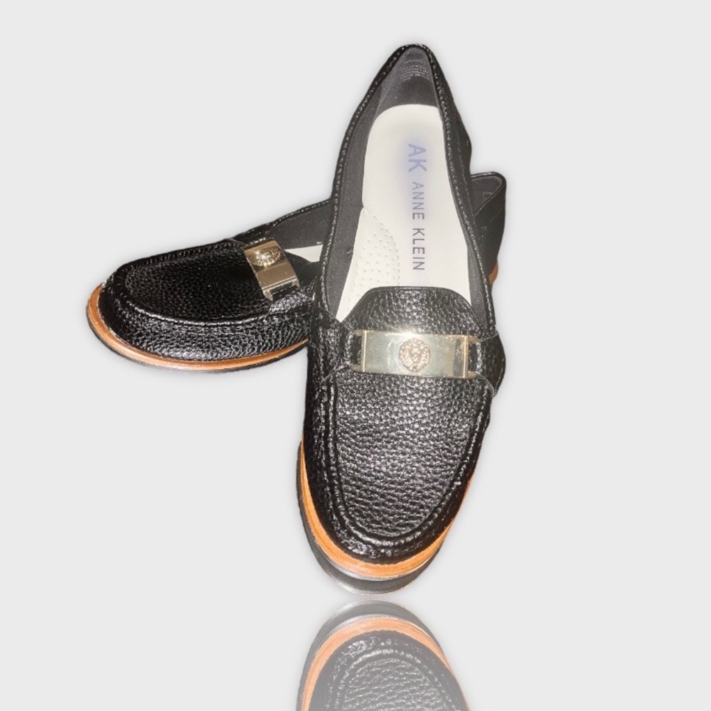 Anne Klein Loafer, Gold, Black, Perfect for Work Setting, Comfortable, Women